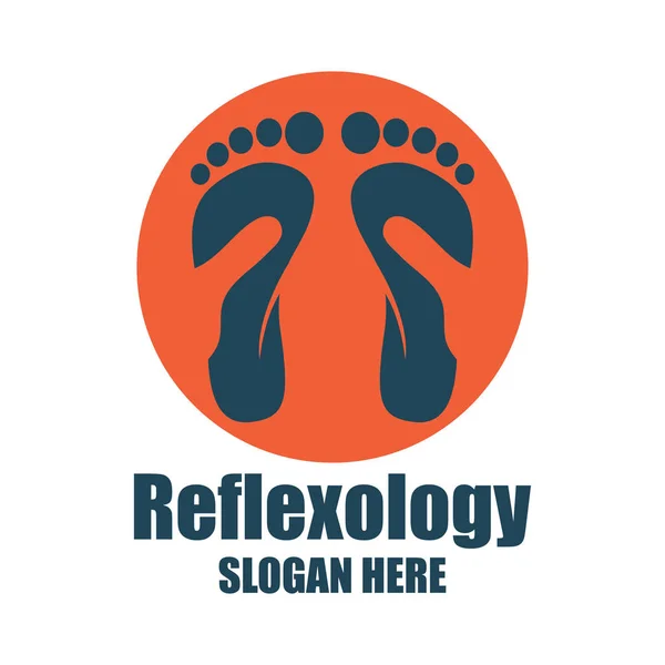 Réflexologie, logo de thérapie de zone avec espace texte pour votre slogan / slogan, illustration vectorielle — Image vectorielle