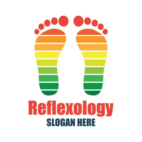 Reflexologie, zone therapie logo met tekst ruimte voor uw slogan / slogan, vectorillustratie — Stockvector