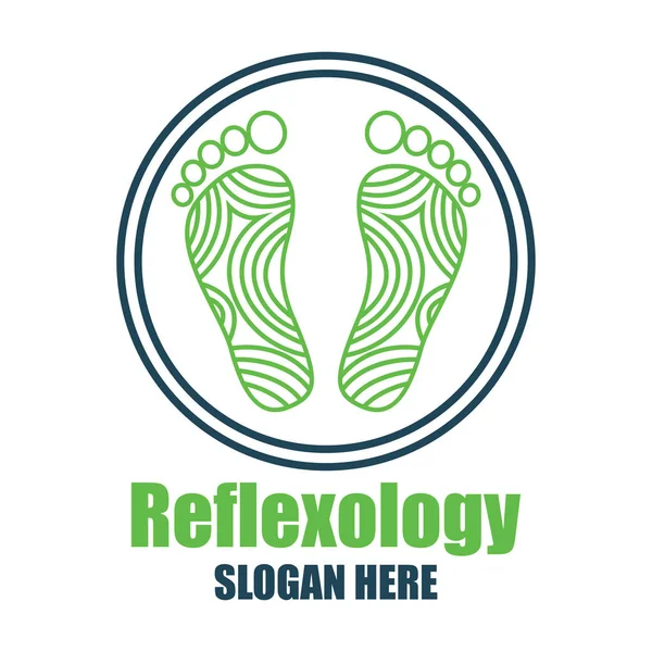 Reflexologia, logotipo de terapia de zona com espaço de texto para o seu slogan / slogan, ilustração vetorial —  Vetores de Stock