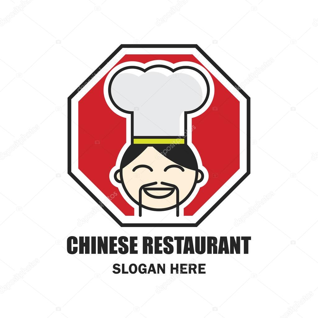 Chinese restaurant / chinese food logo with text space for your slogan / tagline, vector illustration