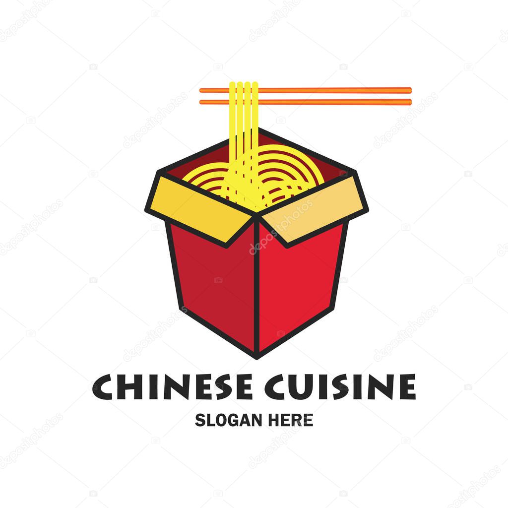 Chinese restaurant / chinese food logo with text space for your slogan / tagline, vector illustration