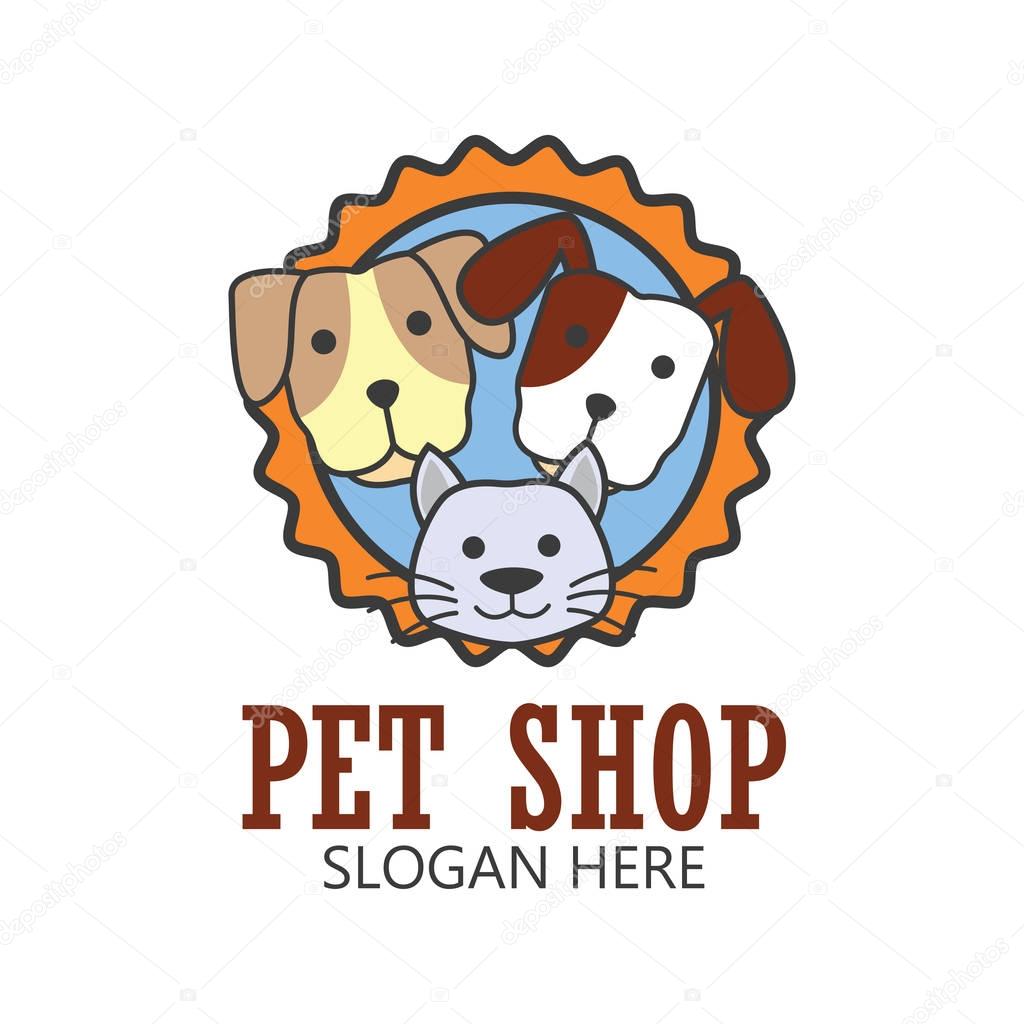 Pets shop, pets care, pets lover logo with text space for your slogan / tagline, vector illustration