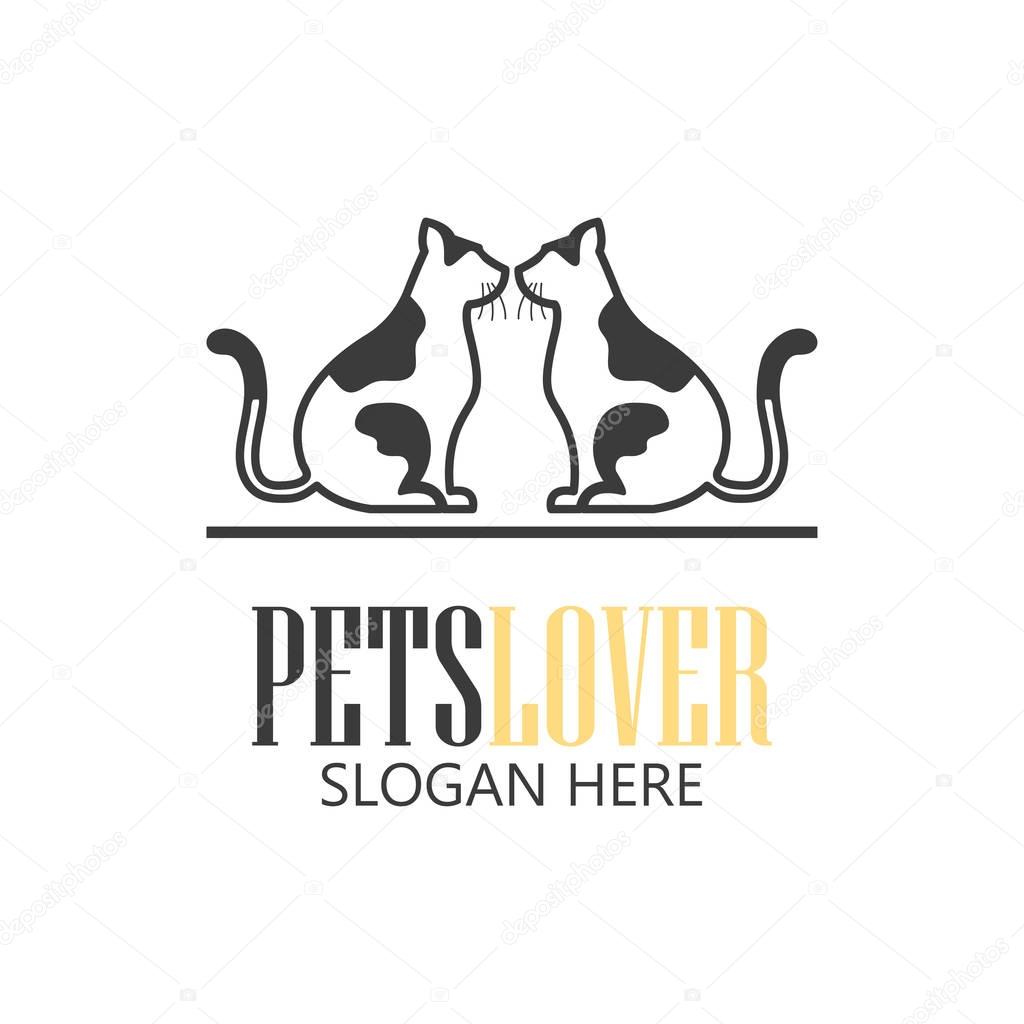 Pets shop, pets care, pets lover logo with text space for your slogan / tagline, vector illustration