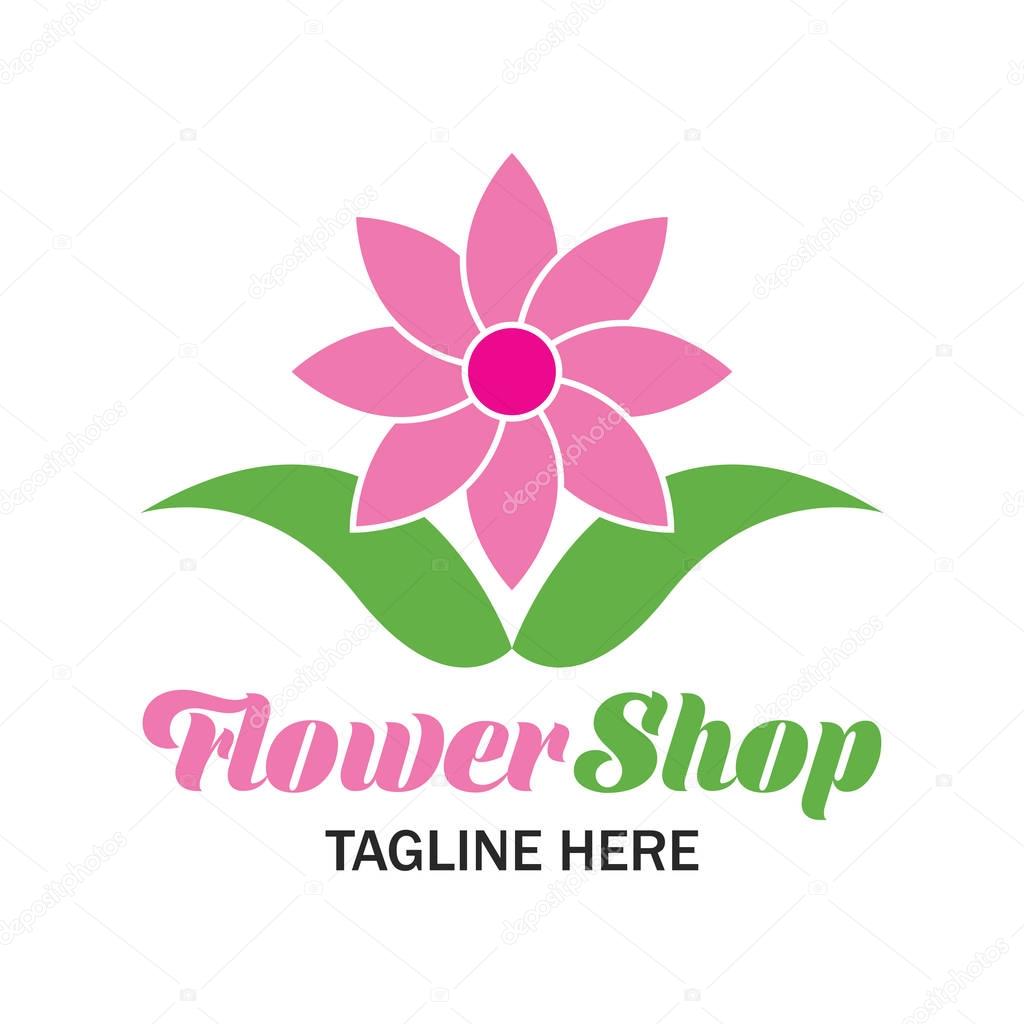 Florist logo with text space for your slogan / tagline, vector illustration