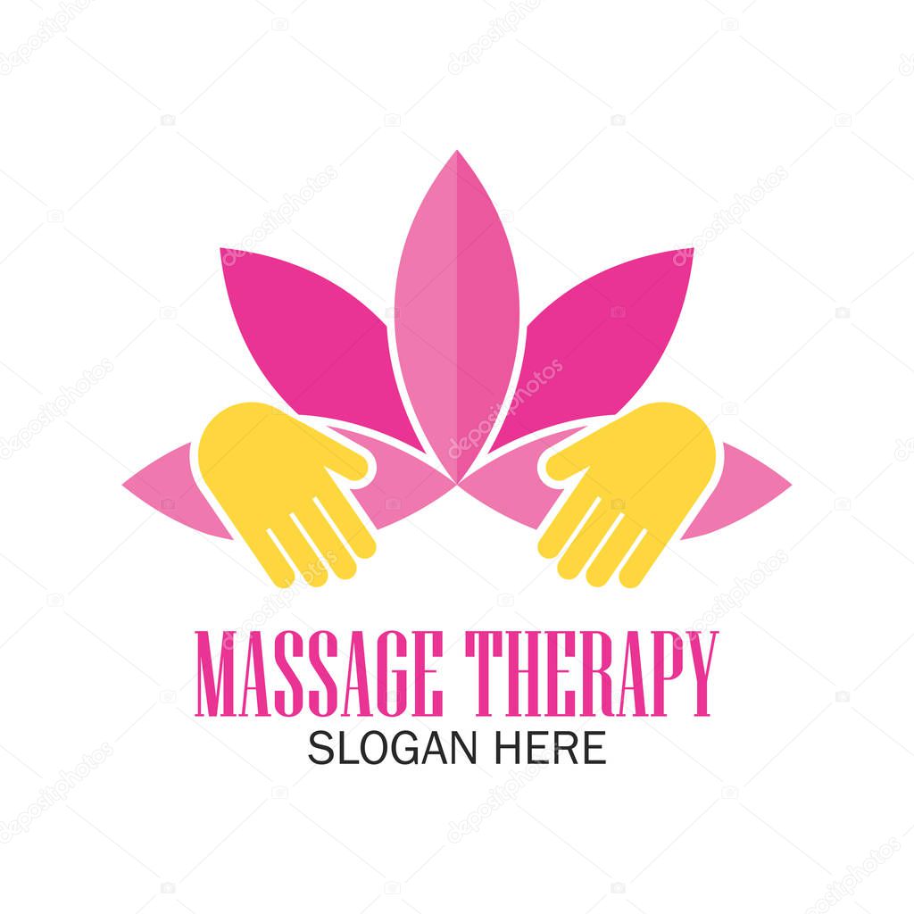 Massage therapy logo with text space for your slogan / tagline, vector illustration