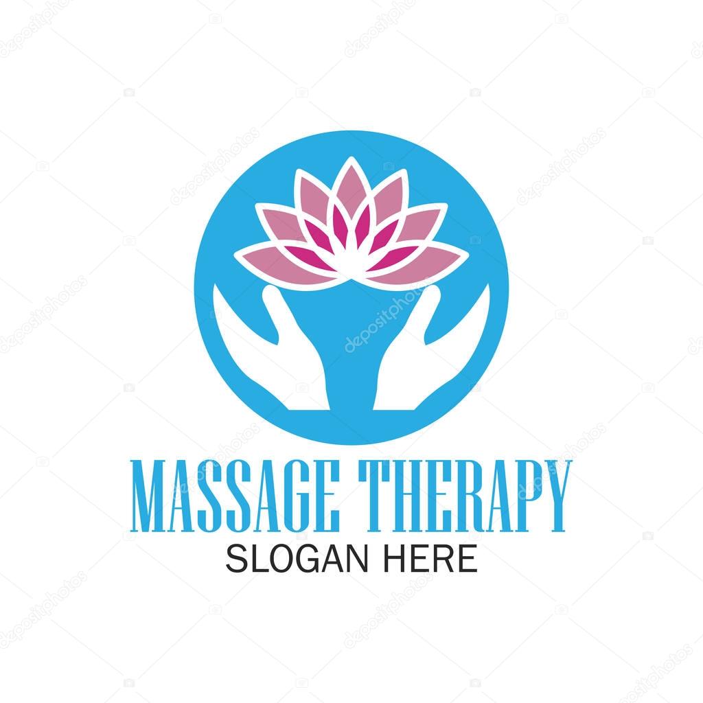 massage therapy logo with text space for your slogan / tagline, vector illustration