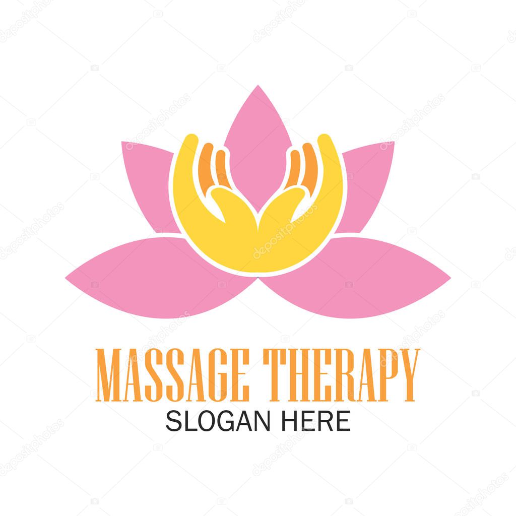 Massage therapy logo with text space for your slogan / tagline, vector illustration