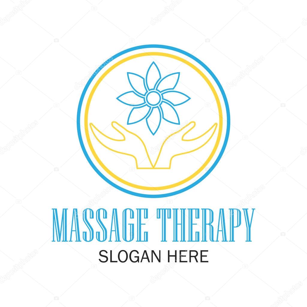 massage therapy logo with text space for your slogan / tagline, vector illustration