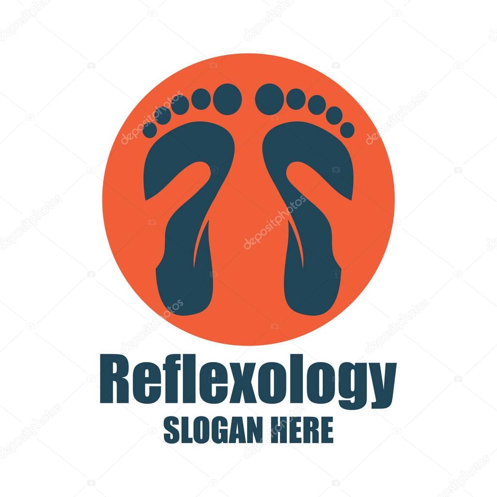 reflexology, zone therapy logo with text space for your slogan / tagline, vector illustration