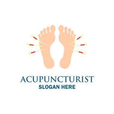 sloganınız için metin alanı logolu terapi akupunktur / slogan, vektör çizim