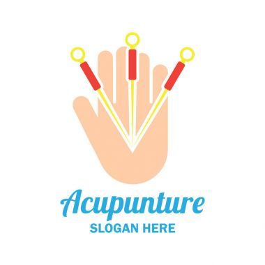 sloganınız için metin alanı logolu terapi akupunktur / slogan, vektör çizim