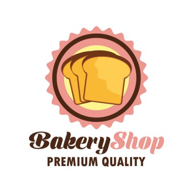 fırın logosu, sloganı için metin alanı ile / slogan, vektör çizim