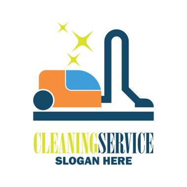 temizlik servisi simgesini sloganınız için metin alanı ile / slogan, vektör çizim
