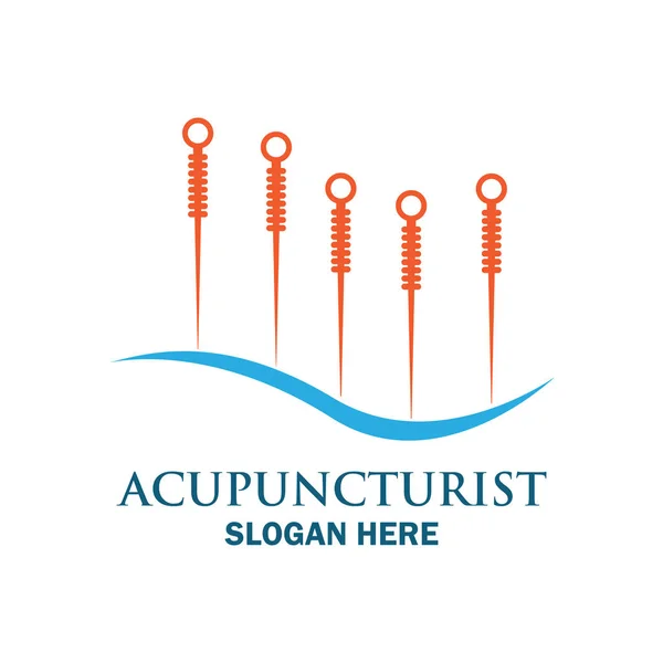 Logotipo de terapia de acupuntura con espacio de texto para su eslogan / eslogan, ilustración vectorial — Archivo Imágenes Vectoriales