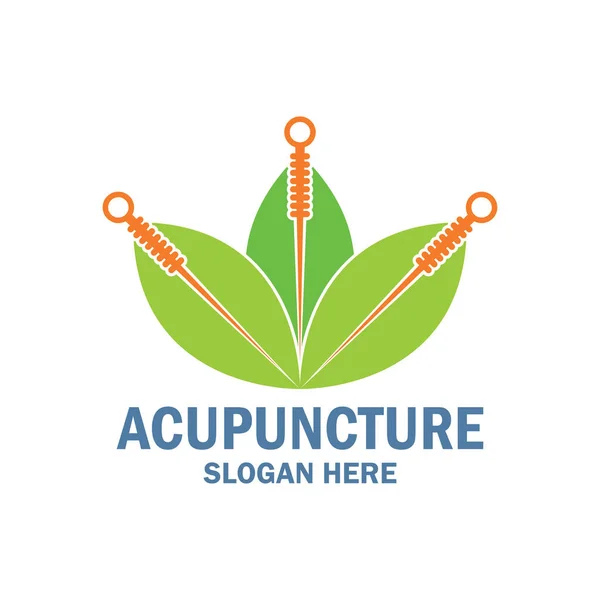 Logotipo da terapia de acupuntura com espaço de texto para o seu slogan / slogan, ilustração vetorial — Vetor de Stock
