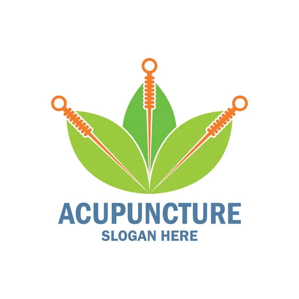 Logo der Akupunkturtherapie mit Textfläche für Ihren Slogan / Slogan, Vektorillustration — Stockvektor