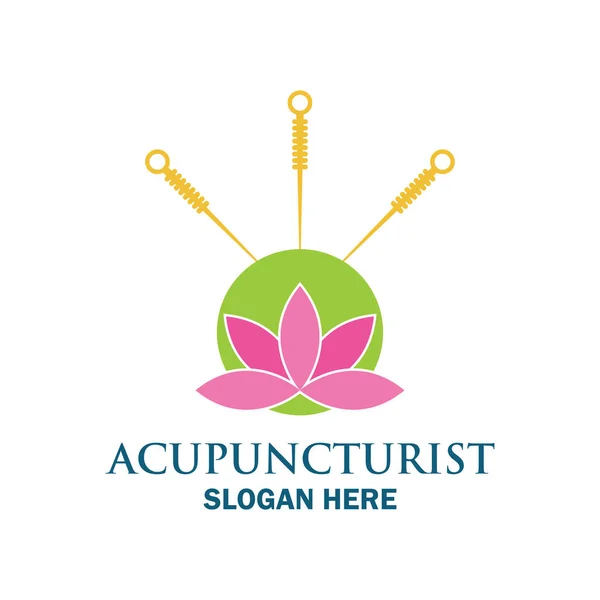 Logo der Akupunkturtherapie mit Textfläche für Ihren Slogan / Slogan, Vektorillustration — Stockvektor