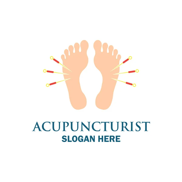 Logo der Akupunkturtherapie mit Textfläche für Ihren Slogan / Slogan, Vektorillustration — Stockvektor