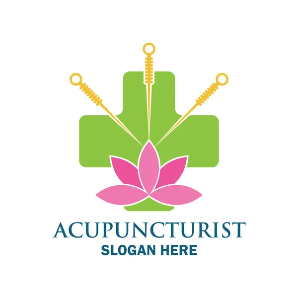 Logo der Akupunkturtherapie mit Textfläche für Ihren Slogan / Slogan, Vektorillustration — Stockvektor