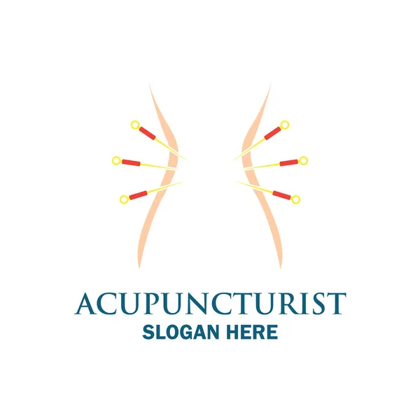 Logotipo de terapia de acupuntura con espacio de texto para su eslogan / eslogan, ilustración vectorial — Vector de stock