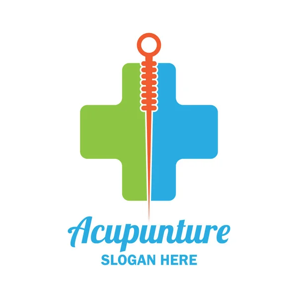 sloganınız için metin alanı logolu terapi akupunktur / slogan, vektör çizim