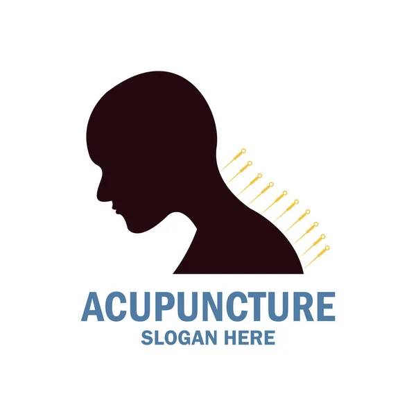 Logo for akupunkturterapi med tekstplass for slagord / tagline, vektorillustrasjon – stockvektor