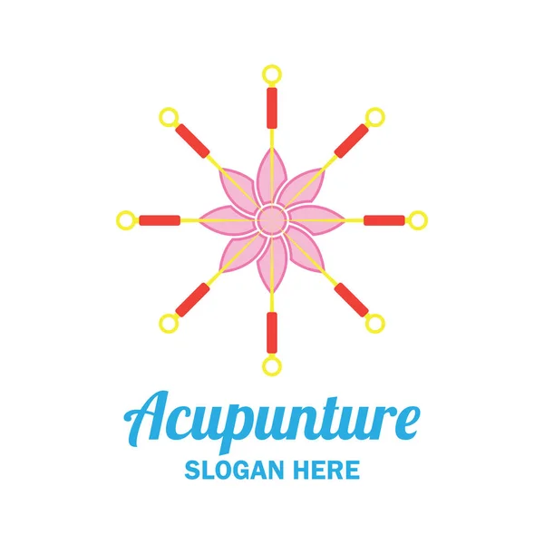 Logo der Akupunkturtherapie mit Textfläche für Ihren Slogan / Slogan, Vektorillustration — Stockvektor