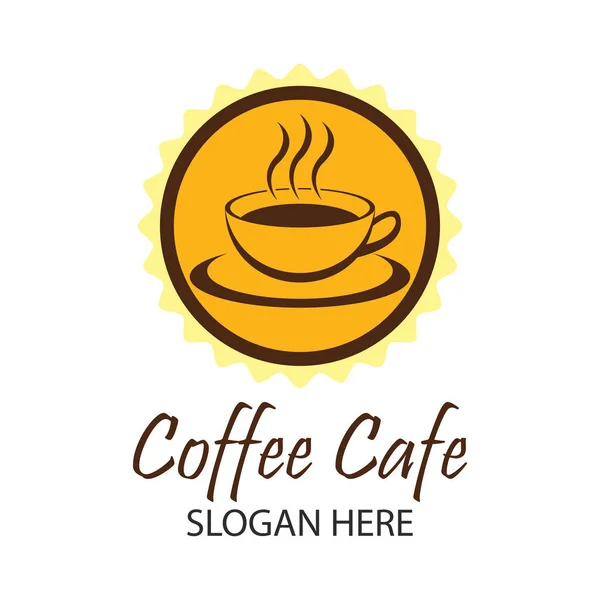 Coffee shop logo, label, badge with text space for your slogan / tagline, vector illustration — Stock Vector