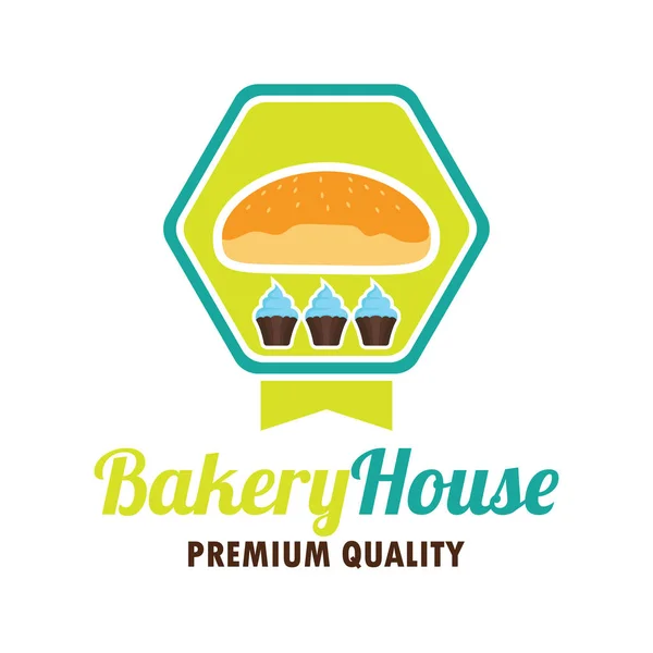 Logo de boulangerie avec espace texte pour votre slogan / slogan, illustration vectorielle — Image vectorielle