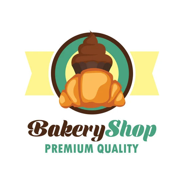 Logo de boulangerie avec espace texte pour votre slogan / slogan, illustration vectorielle — Image vectorielle