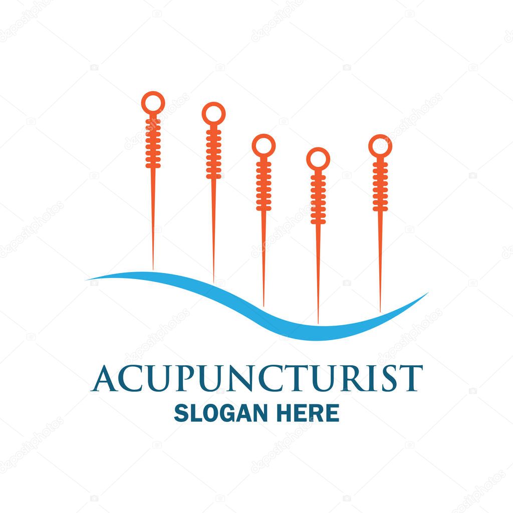 acupuncture therapy logo with text space for your slogan / tagline, vector illustration