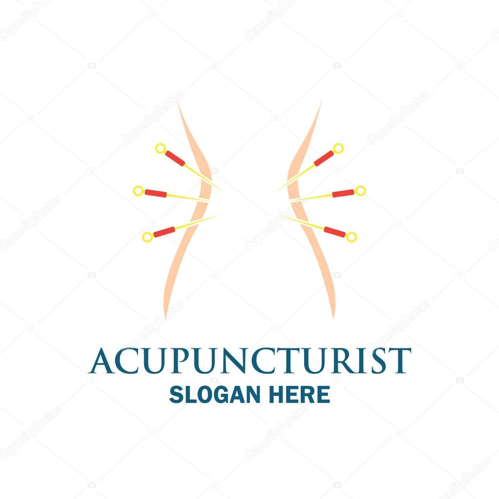 Acupuncture therapy logo with text space for your slogan / tagline, vector illustration