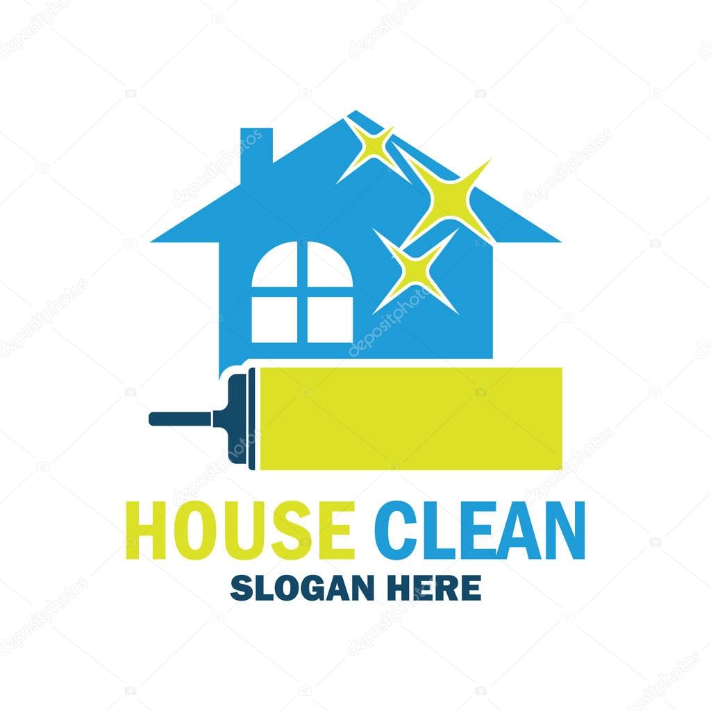 cleaning service icon with text space for your slogan / tagline, vector illustration