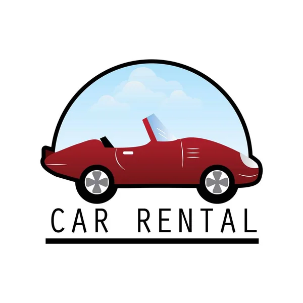 Logo de location de voiture avec espace texte pour votre slogan / slogan, illustration vectorielle — Image vectorielle