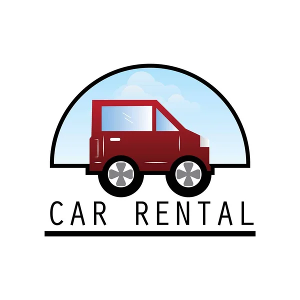 Logo de location de voiture avec espace texte pour votre slogan / slogan, illustration vectorielle — Image vectorielle