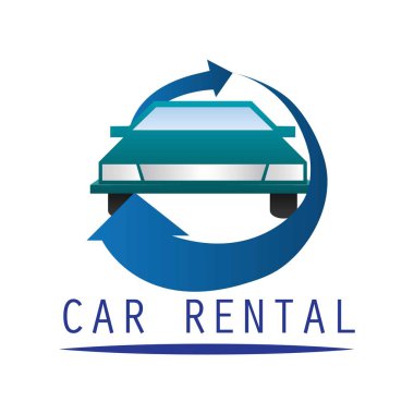Araba logosu, sloganı için metin alanı ile kira / slogan, vektör çizim