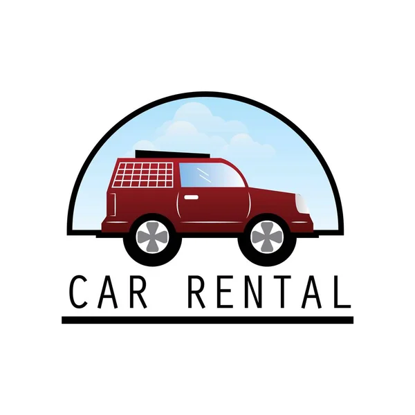 Logo de location de voiture avec espace texte pour votre slogan / slogan, illustration vectorielle — Image vectorielle