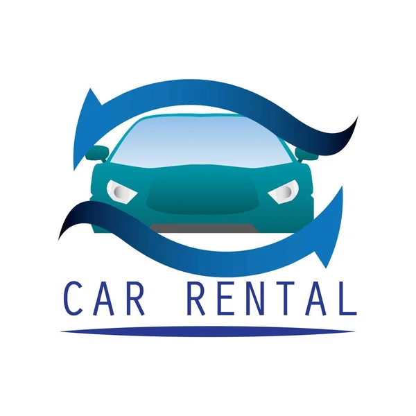 Logo de alquiler de coches con espacio de texto para su eslogan / eslogan, ilustración vectorial — Vector de stock