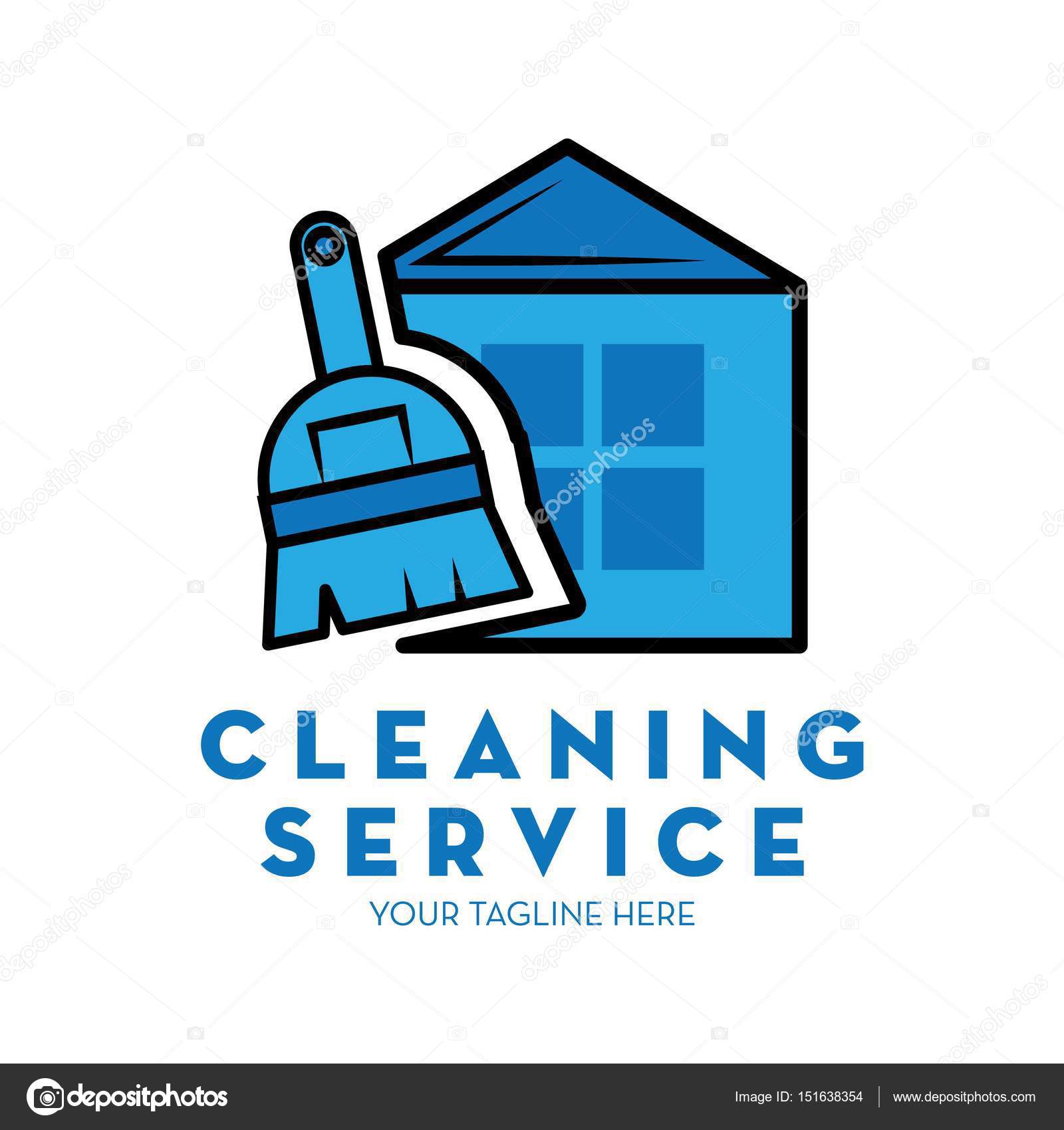 Cleaning service logo with text space for your slogan / tagline, vector