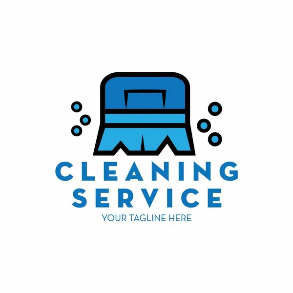 Reinigungsdienstlogo mit Textfläche für Ihren Slogan / Slogan, Vektorillustration — Stockvektor