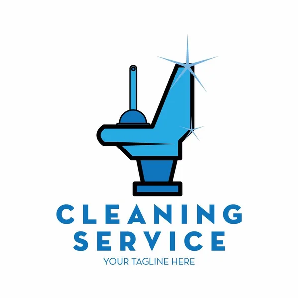Reinigungsdienstlogo mit Textfläche für Ihren Slogan / Slogan, Vektorillustration — Stockvektor