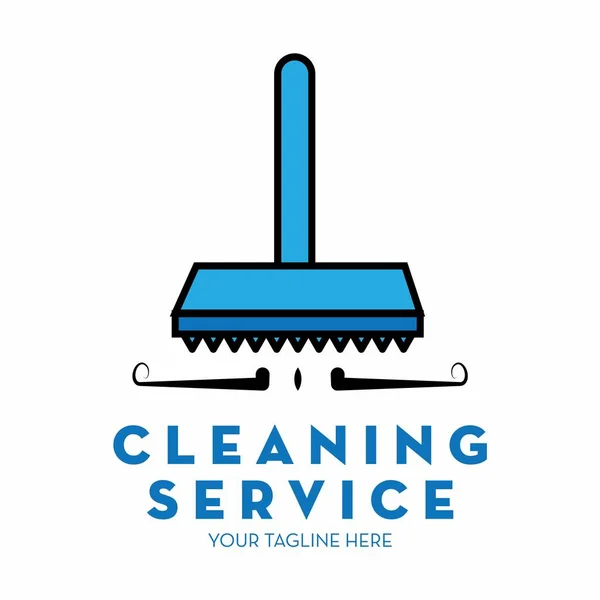 Logotipo do serviço de limpeza com espaço de texto para o seu slogan / slogan, ilustração vetorial — Vetor de Stock