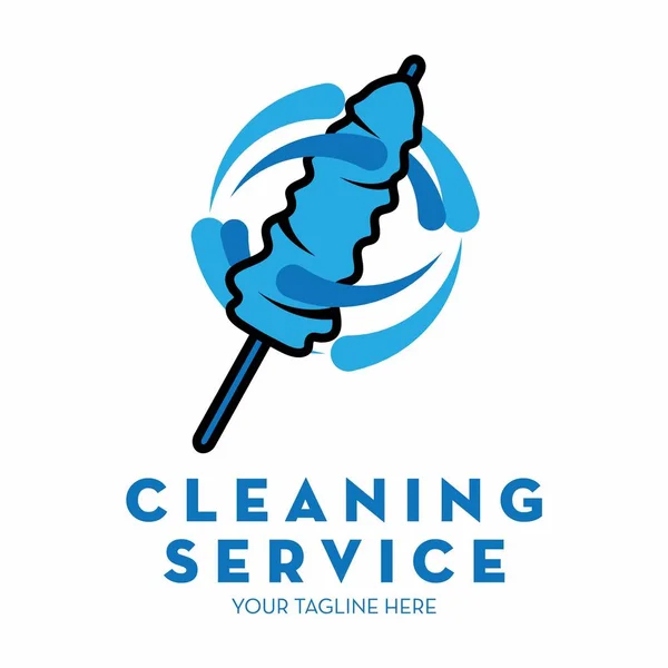 Logo del servizio di pulizia con spazio di testo per il tuo slogan / tagline, illustrazione vettoriale — Vettoriale Stock