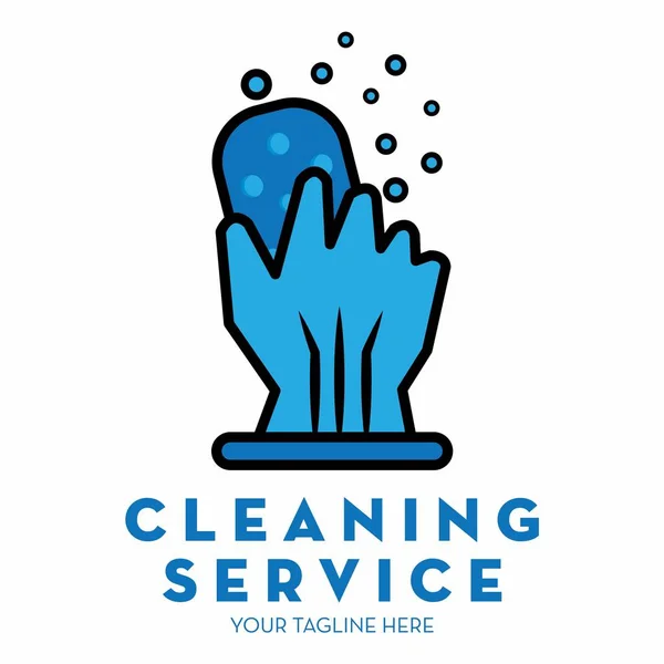 Logotipo del servicio de limpieza con espacio de texto para su eslogan / eslogan, ilustración vectorial — Vector de stock