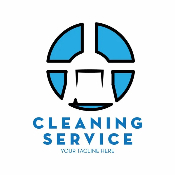 Logotipo del servicio de limpieza con espacio de texto para su eslogan / eslogan, ilustración vectorial — Vector de stock