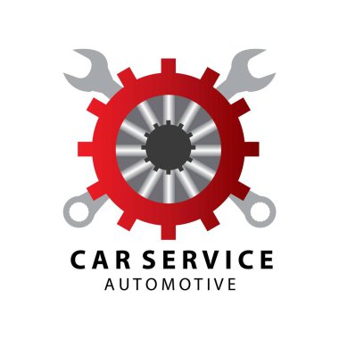 Araba Servisi logosu, vektör çizim