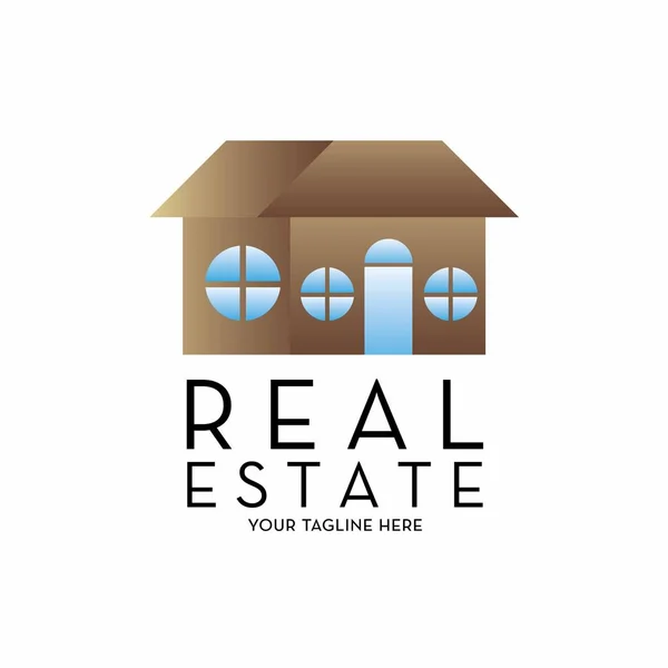 Logo immobiliare con spazio di testo per il tuo slogan / tagline, illustrazione vettoriale — Vettoriale Stock