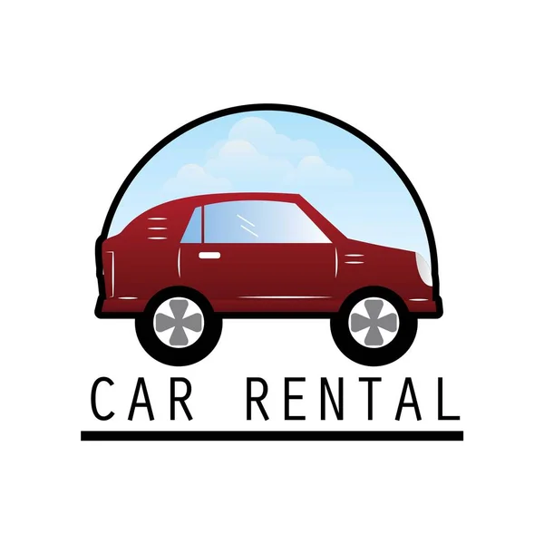 Logo-ul de închiriere auto cu spațiu text pentru sloganul / tagline, ilustrație vectorială — Vector de stoc