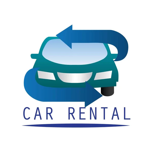 Logo de alquiler de coches con espacio de texto para su eslogan / eslogan, ilustración vectorial — Archivo Imágenes Vectoriales
