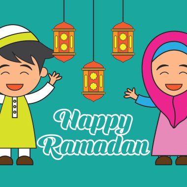 Ramazan kareem / mübarek, Müslümanların kutsal ay için mutlu Ramazan tebrik tasarım vektör çizim